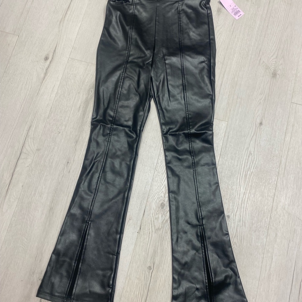 Wild Fable Faux Leather Black Flare Pants